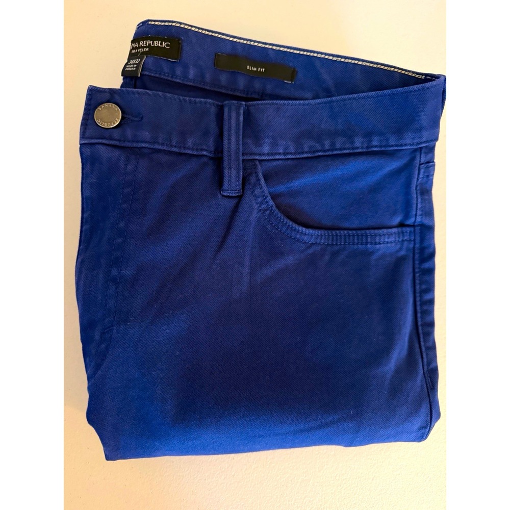 Banana Republic Traveler Mens 34x32 Dark Wash Blue Denim Slim Fit Stretch